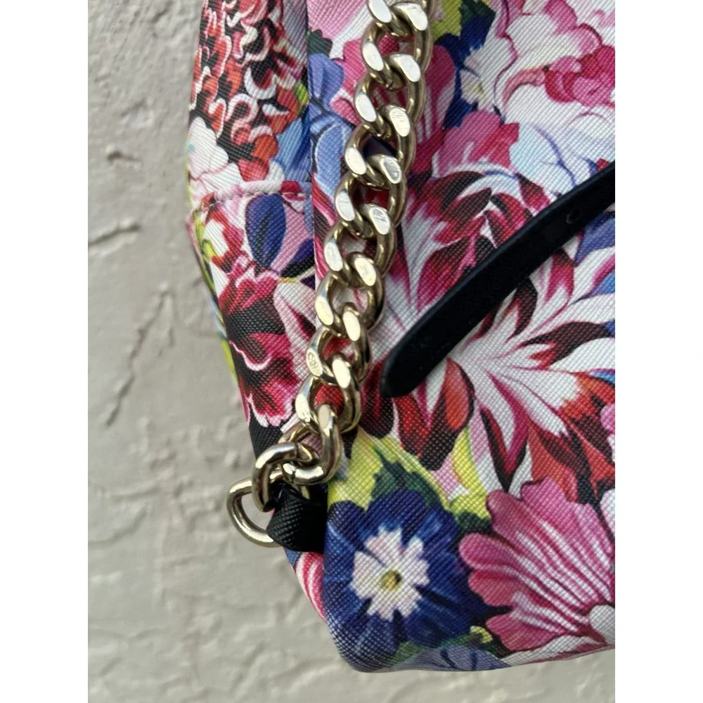 Victorias Secret x Mary Katrantzou Floral Stripe Mini Backpack Pink Multi Gold